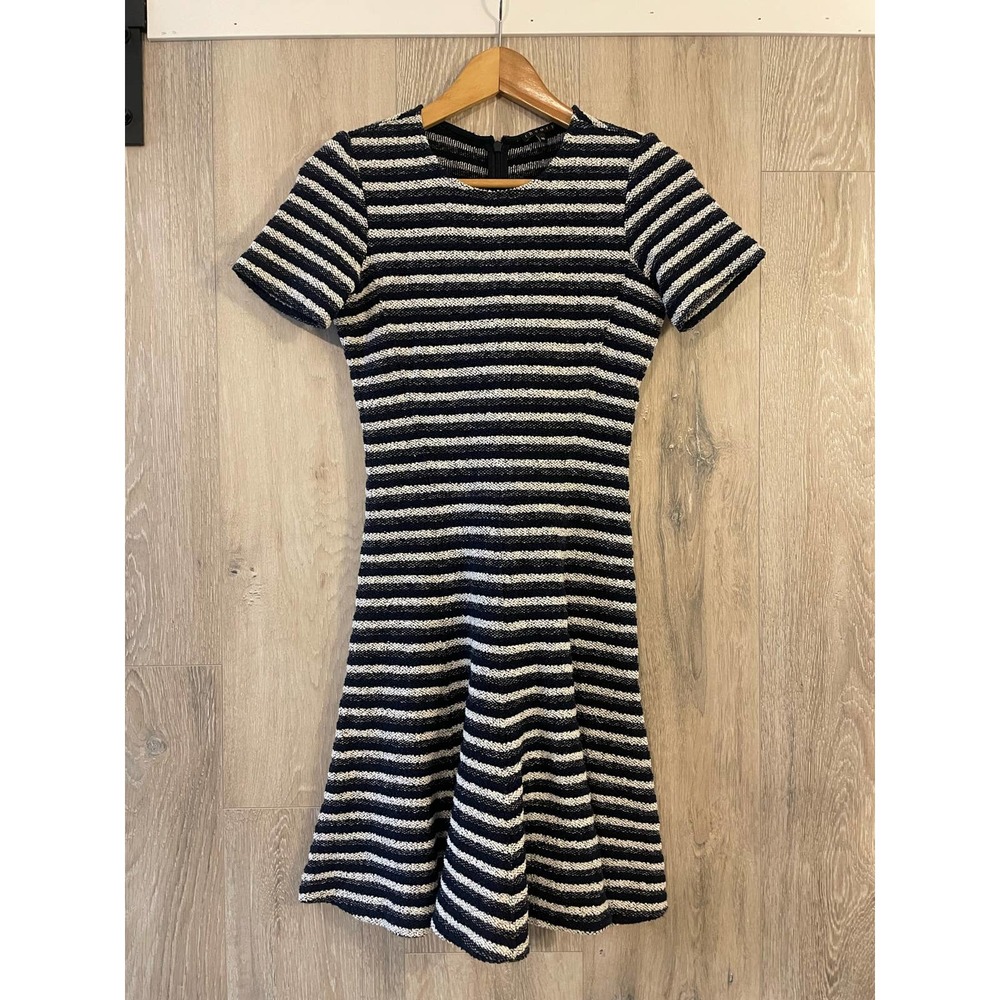 Theory - Albita Guarda Striped Dress / size 00 / color : Black & Gray
